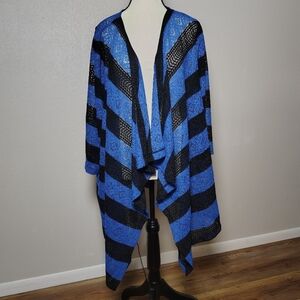 Catherines Black and Blue  Cardigan 2X